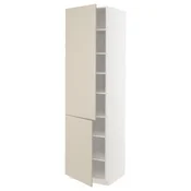METOD Visoki element s policama/2 vrata, bela/Havstorp bež, 60x60x220 cm