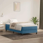 vidaXL vidaXL Box spring postelja z vzmetnico temno modra 80x220 cm žamet, (21792273)