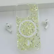Maska Shine Shimmer Mag Case za iPhone 14 Pro Max zuta