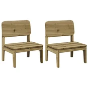 Vidaxl Vrtni stoli 2 kosa 60x52,5x72 cm Impregniran les borovec
