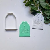 KREATIVNI SLATKIŠI Modla za kolace i ukrase Kugla sa jelkama, 8 cm, Bela