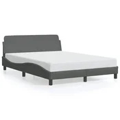 Vidaxl Posteljni okvir Dover temno siv 140x190 cm blago