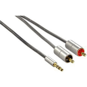 Hama povezovalni kabel AluLine banana vtič 3,5 mm, stereo - 2x Cinch-vtič 2m