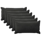 vidaXL Prevleka za blazino 6 pcs HOUTEN Črna 40 x 80 cm Žamet