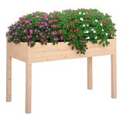 OUTSUNNY Dvignjena greda, mestni viseči vrt miza za rastline s tkaninsko oblogo za vrt, 122.5x56.5x76cm, les