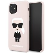 KARL LAGERFELD trdi ovitek iPhone 11 Silicone Iconic, light pink