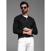 Ombre Mens knitted sweater with structured dots - navy blue