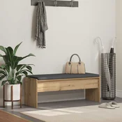 vidaXL Haldna klop z blazino Umetni hrast 100 x 38 x 46 cm