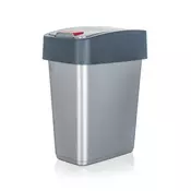 keeeper Pravokotni koš za smeti s preklopnim pokrovom 10 l, plastika, srebrno-siv
