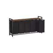 Songmics Košara za perilo 2 odstranljivi vreči 73x33x72 cm rjava