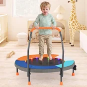 Otroški trampolin O90 cm z LED osvetlitvijo, ročajem in torbo za prenašanje, mini trampolin