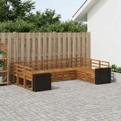 Sekcijska garnitura 9 pcs Prirodna Cvrsto drvo akacije