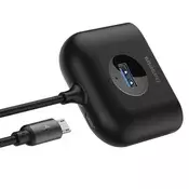 BASEUS Square Round USB Adapter HUB USB 3.0 to 1x USB 3.0 + 3x USB 2.0 crno
