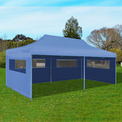 VIDAXL zložljivi paviljon (3x6m), moder