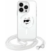 Karl Lagerfeld KLHMP14XHCCHNT Apple iPhone 14 Pro Max hardcase IML Choupette Head & Cord Magsafe transparent