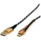ROLINE ROLINE GOLD USB 2.0 kabel za sinhronizacijo in polnjenje, tip A - C, ST/ST, z zabavno podporo za pametni telefon Roline USB kabel USB 2.0 USB-A vtič,, (20432948)