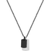 Muška santa barbara polo crna srebrna ogrlica od hirurškog Celika ( sbj.6.5021.3 )