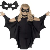 Korbi KOSTUM NETOPIRJA – ČRNA KRILCA, PELERINA IN MASKA, HALLOWEEN, VELIKOST 120