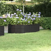 Povišena vrtna gredica od pocinčanog čelika 152 x 80 x 36 cm antracit