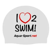 Aqua-Sport SILIKONSKE KAPE AQUA-SPORT I LOVE 2 SWIM BELE AS20777