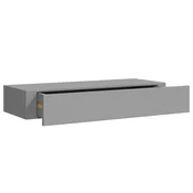 Vidaxl Stenska polica s predalom siva 60x23,5x10 cm mediapan