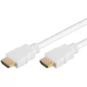 GOOBAY HDMI na HDMI High Speed Ethernet 4K 18Gbit/s 0,5m pozlačen bel kabel