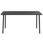 vidaXL Zunanja jedilna miza jeklo 150x90x72 cm temno siva z letvicami