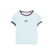 Pull&Bear Majica STWD svetlo modra / čokolada