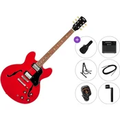 PSD Guitars SH-100 Premium SET Cherry Red Jazz kitara (polakustična)