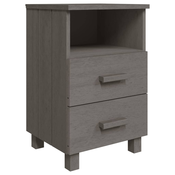 MAISON CHIC Nočna omarica - Nočna miza HAMAR svetlo siva 40x35x62 cm trdna borovina, (21690205)