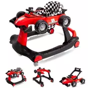 shumee Interaktivna hojica, voziček za potiskanje, dirkalnik Formule 1, 3 v 1, rdeča