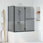 vidaXL Bi-preklopna tuš ograja Temno prozorno 120 x 67 x 129 cm