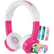 BuddyPhones slušalke INFLIGHT, bele-roza