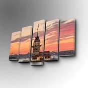 Wallity Dekorativne slike na platnu, 14x50cm, 5 komada, Šarene