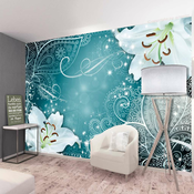 Samoljepljiva foto tapeta - Oriental Wings (Turquoise) 98x70