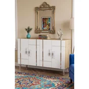 Hanah Home komoda Ilay 120, 120 cm, hrast Sapphire / bela / srebrna