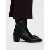 Škornji Calvin Klein Block Heel Ank Boot Lth Hdw HW0HW03171 Črna