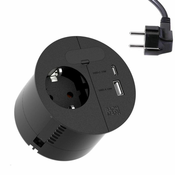 Bachmann utičnica Loop in Charge 220V + USB TypeC/TypeA crna 938.201