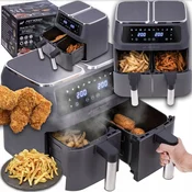 shumee CVRTNIK brez olja BREZ MAŠČOB Velik cvrtnik na vroč zrak 2 komori 8L moč 2800W