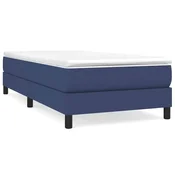 Vidaxl Posteljni okvir z vzmetmi Modra 80x200 cm Tkanina