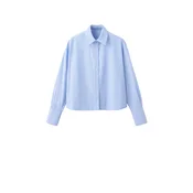 MANGO Bluza SHINNY svetlo modra / črna / bela