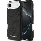 Karl Lagerfeld Grained PU Ponovljena Logotip MagSafe Zadnji Pokrov za iPhone Air Črni
