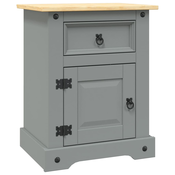 Nocni ormaric od borovine meksicki stil Corona sivi 53x39x67 cm