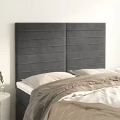 Vidaxl vidaXL Vzglavja za posteljo, 4 kosi, temno siva, 72x5x78/88 cm, žamet