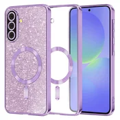 TPU gel ovitek Techsuit Luxury Glitter MagSafe za Samsung Galaxy A36/A56 - light purple