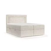 Kremno bela boxspring postelja s prostorom za shranjevanje 200x200 cm Imagine – Maison de Reve