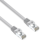 LAN kabel S/FTP patchcord, Cat.6a, RJ45 moški - RJ45 moški, 2 m, dvojni ščit, LSOH, siv, 10 Gbps, ekonomičen