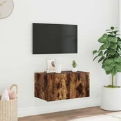 Zidni TV ormaric s LED svjetlima boja hrasta 60x35x31 cm