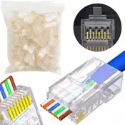 OEM Priključki RJ45 6e – Priključki za Mrežo UTP | 100 Kos | Kategorija 6e | 8P8C | za LAN Kabel