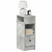 Vidaxl vidaXL Nočne omarice s predalom, komplet 2, betonsko siva, 25x31x66 cm